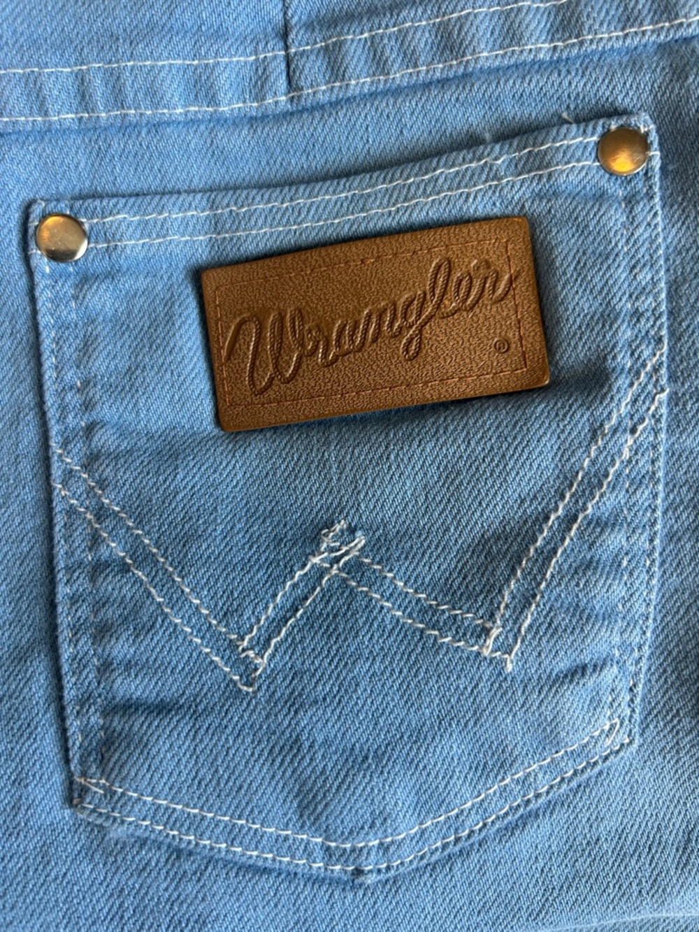 1960s/70s Wrangler Lightweight Jean Shorts, Flat Blue, Size 26 - Picture 3 of 6